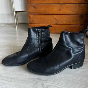 Black Leather Ankle boots
